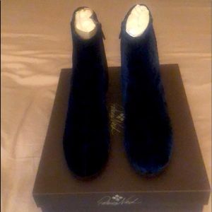 Patricia Nash Dark Turquoise Velvet Boots